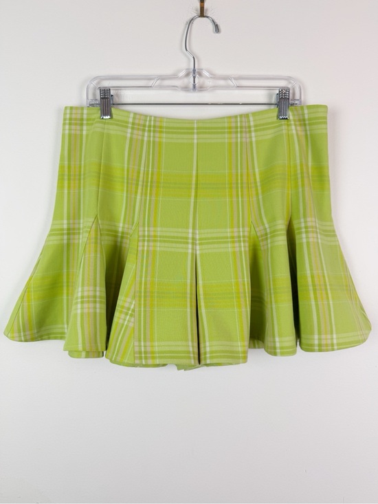 Anthropologie Pants - Anthropologie Maeve Skirty Godet Skort in Plaid Chartreuse Size 16